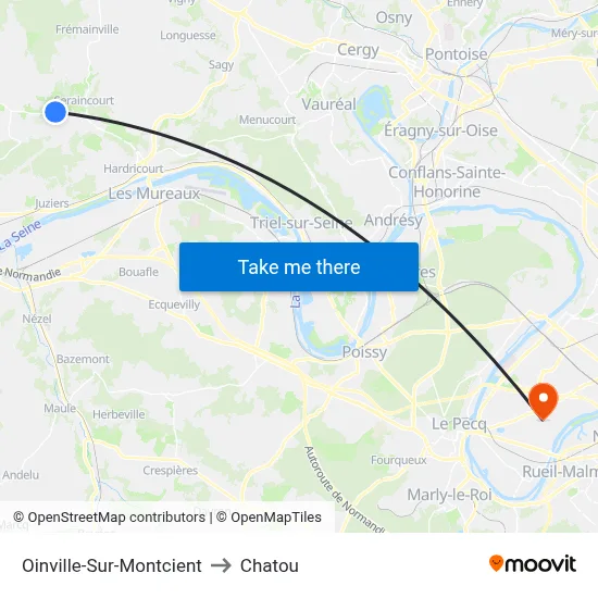 Oinville-Sur-Montcient to Chatou map