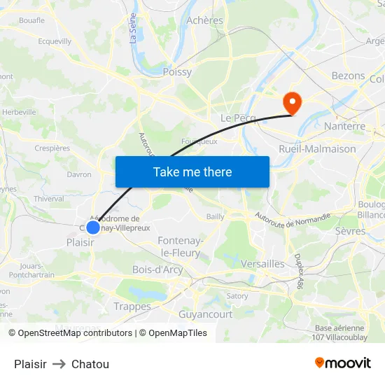 Plaisir to Chatou map