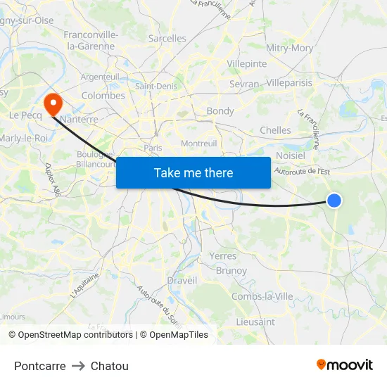 Pontcarre to Chatou map