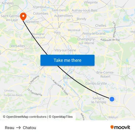Reau to Chatou map