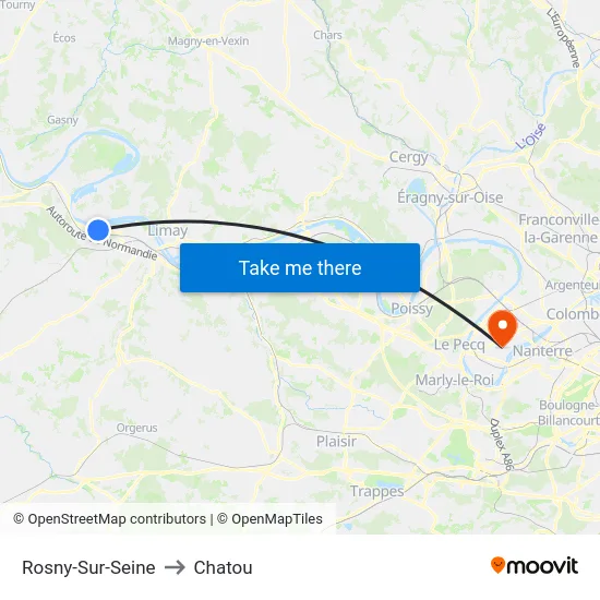 Rosny-Sur-Seine to Chatou map