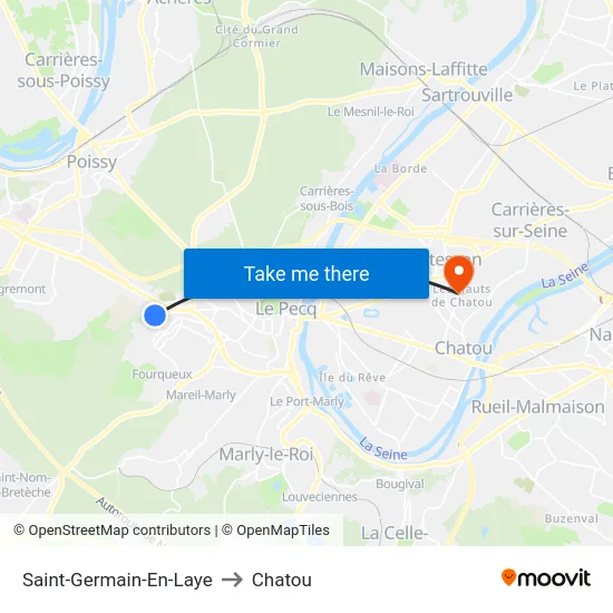 Saint-Germain-En-Laye to Chatou map