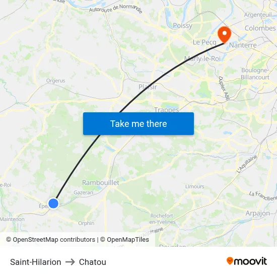 Saint-Hilarion to Chatou map