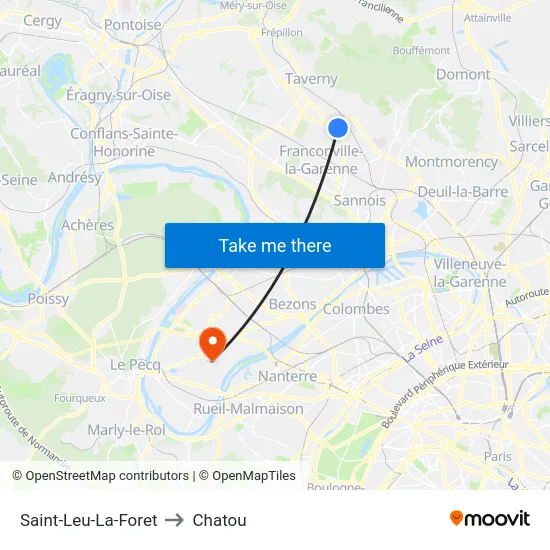 Saint-Leu-La-Foret to Chatou map