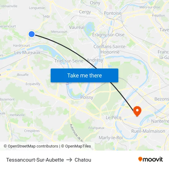 Tessancourt-Sur-Aubette to Chatou map