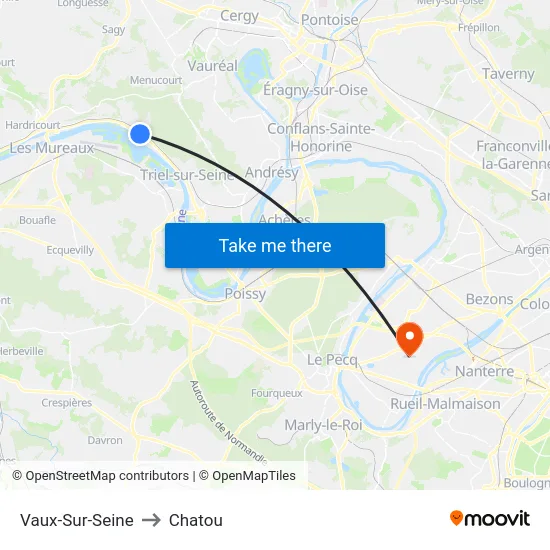 Vaux-Sur-Seine to Chatou map