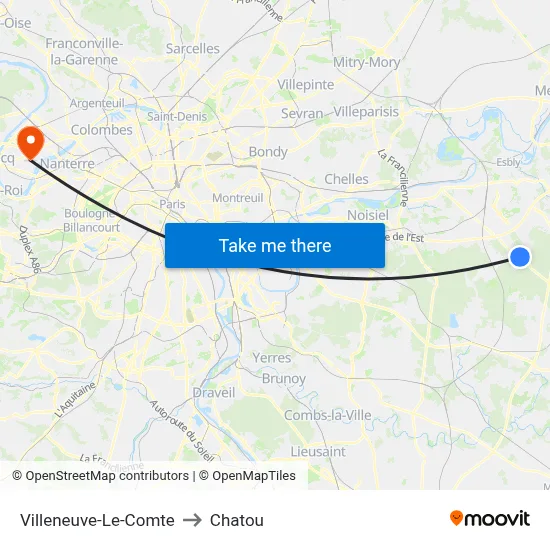 Villeneuve-Le-Comte to Chatou map