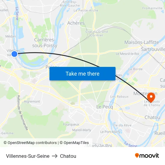 Villennes-Sur-Seine to Chatou map
