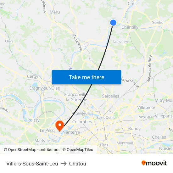 Villers-Sous-Saint-Leu to Chatou map