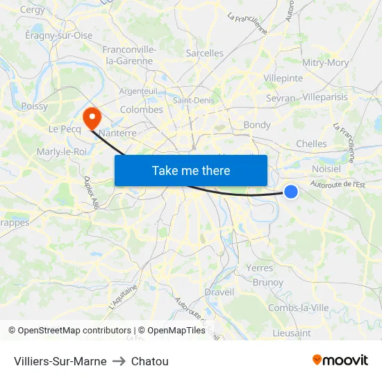 Villiers-Sur-Marne to Chatou map