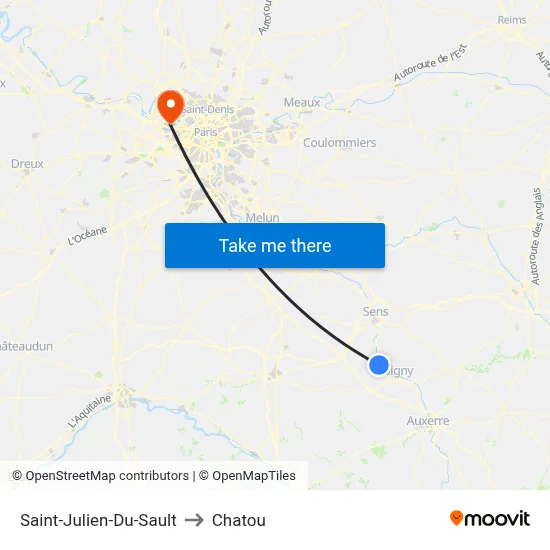 Saint-Julien-Du-Sault to Chatou map