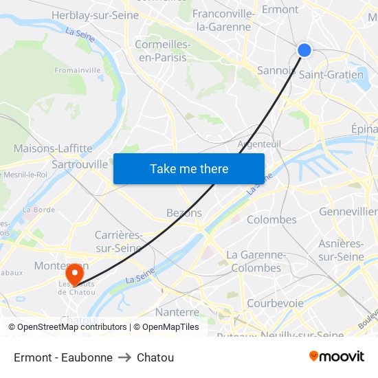 Ermont - Eaubonne to Chatou map