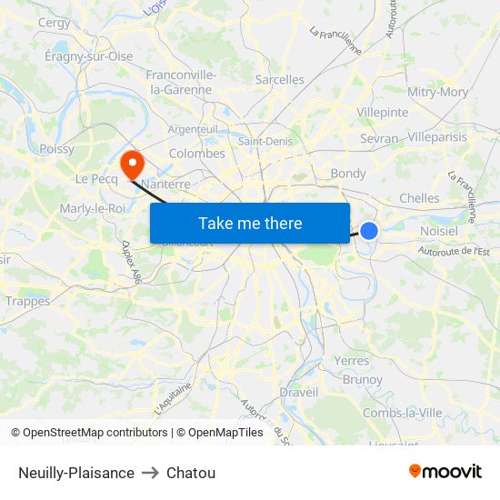 Neuilly-Plaisance to Chatou map