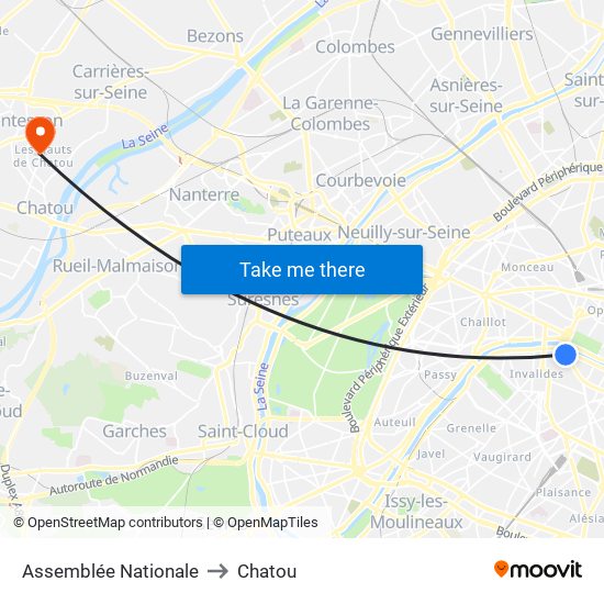Assemblée Nationale to Chatou map