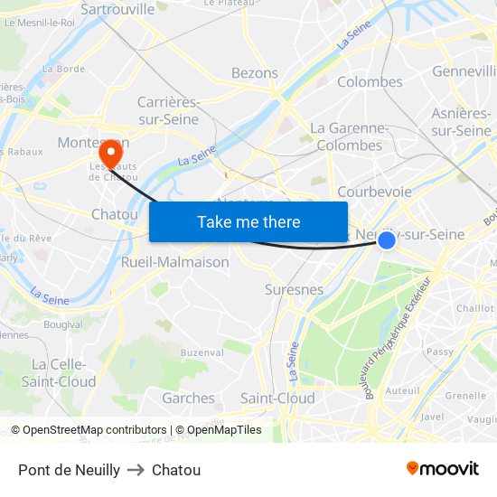 Pont de Neuilly to Chatou map