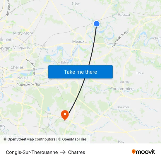 Congis-Sur-Therouanne to Chatres map