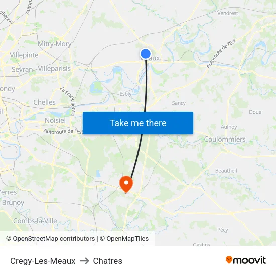 Cregy-Les-Meaux to Chatres map