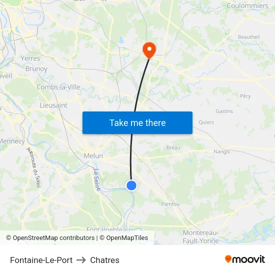 Fontaine-Le-Port to Chatres map