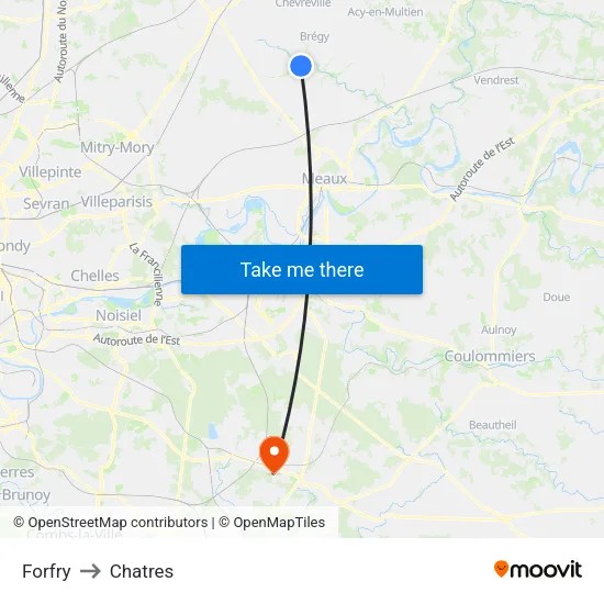 Forfry to Chatres map