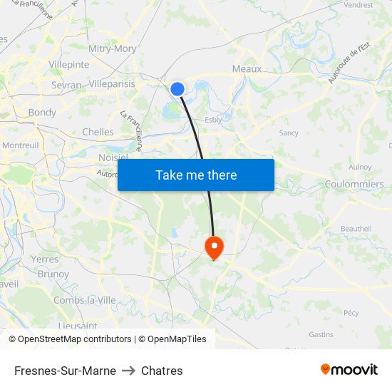 Fresnes-Sur-Marne to Chatres map
