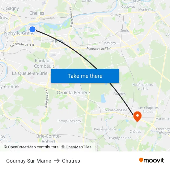 Gournay-Sur-Marne to Chatres map