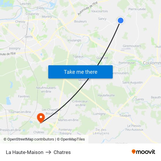 La Haute-Maison to Chatres map