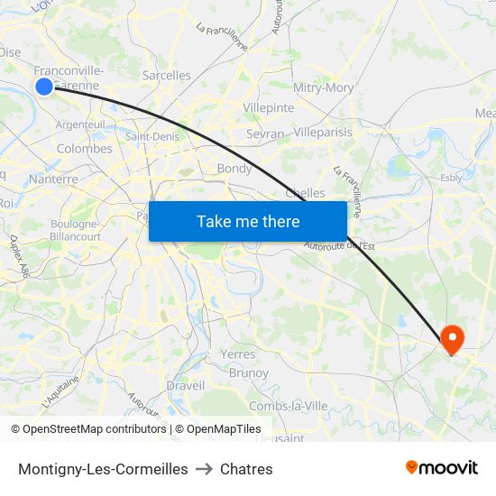 Montigny-Les-Cormeilles to Chatres map