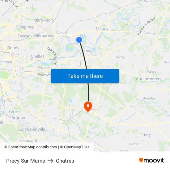 Precy-Sur-Marne to Chatres map