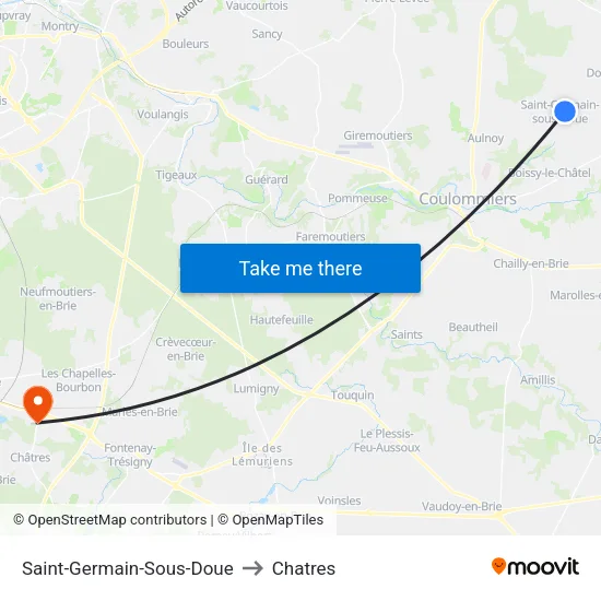 Saint-Germain-Sous-Doue to Chatres map