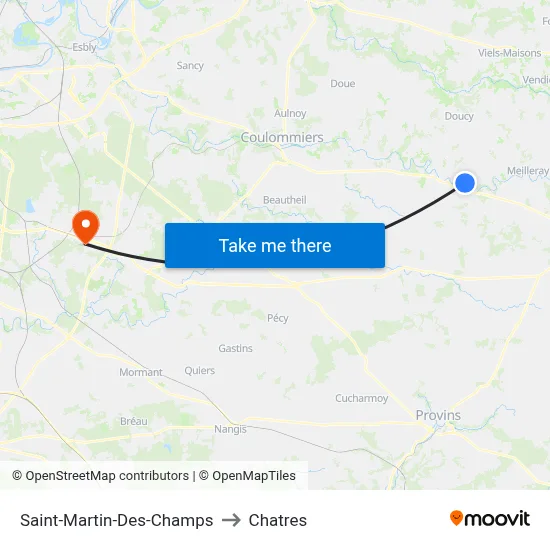 Saint-Martin-Des-Champs to Chatres map