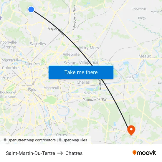 Saint-Martin-Du-Tertre to Chatres map