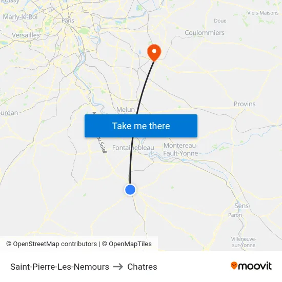 Saint-Pierre-Les-Nemours to Chatres map