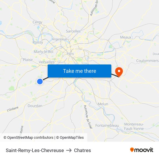 Saint-Remy-Les-Chevreuse to Chatres map