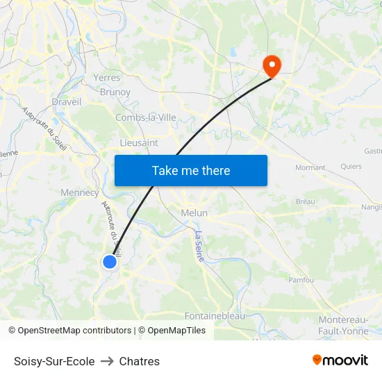 Soisy-Sur-Ecole to Chatres map