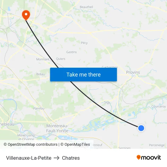 Villenauxe-La-Petite to Chatres map