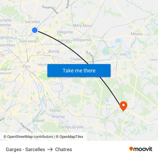 Garges - Sarcelles to Chatres map