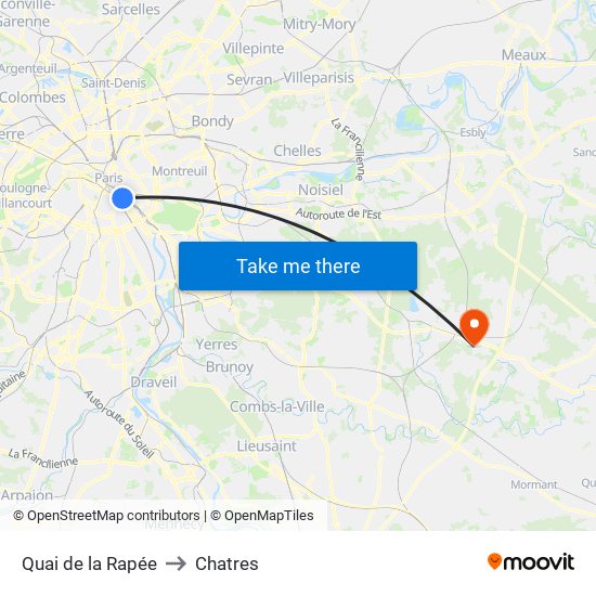 Quai de la Rapée to Chatres map