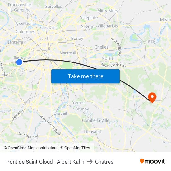 Pont de Saint-Cloud - Albert Kahn to Chatres map