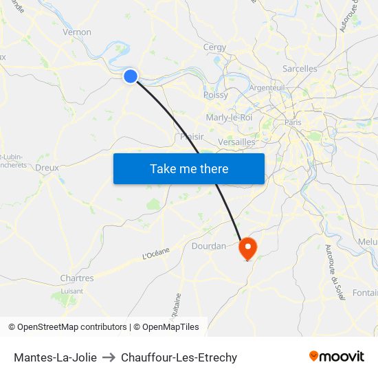 Mantes-La-Jolie to Chauffour-Les-Etrechy map