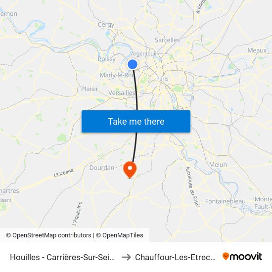 Houilles - Carrières-Sur-Seine to Chauffour-Les-Etrechy map