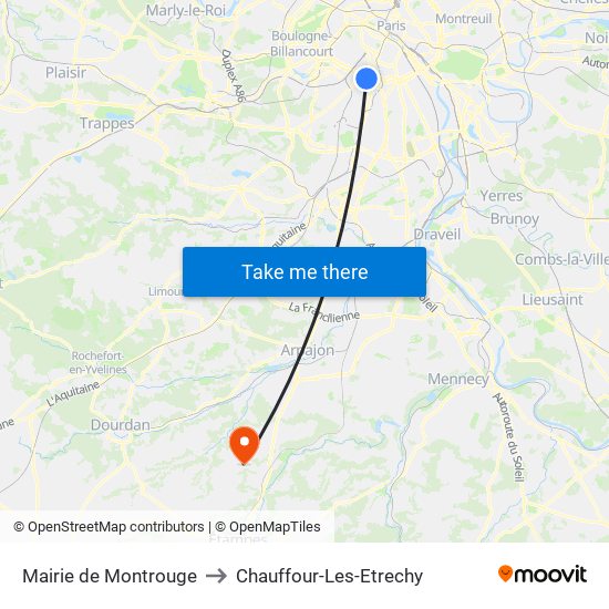 Mairie de Montrouge to Chauffour-Les-Etrechy map