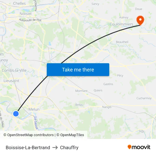 Boissise-La-Bertrand to Chauffry map