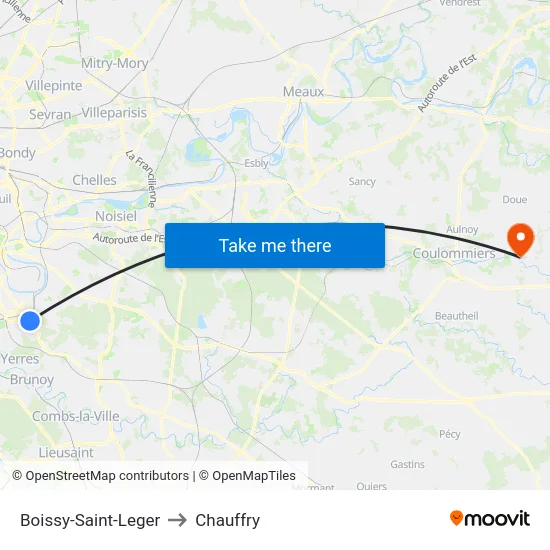 Boissy-Saint-Leger to Chauffry map