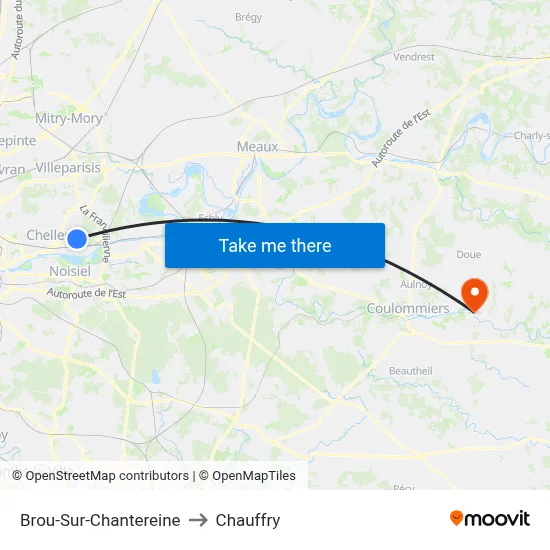 Brou-Sur-Chantereine to Chauffry map