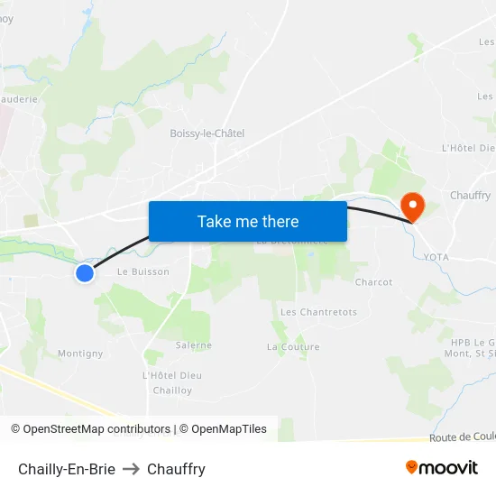 Chailly-En-Brie to Chauffry map