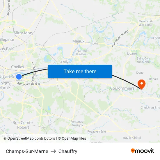 Champs-Sur-Marne to Chauffry map