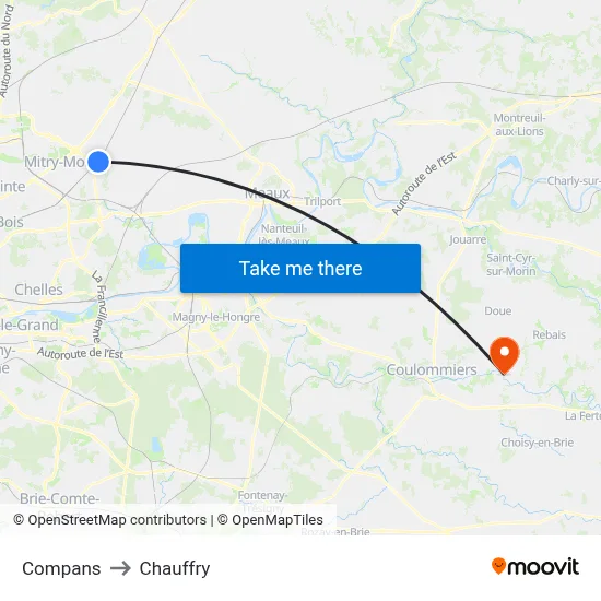 Compans to Chauffry map