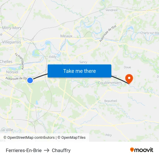 Ferrieres-En-Brie to Chauffry map
