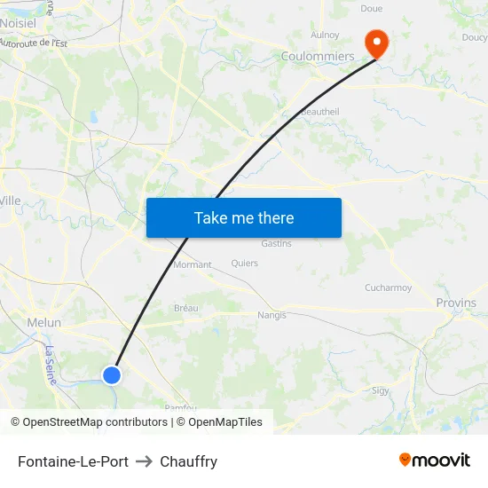 Fontaine-Le-Port to Chauffry map