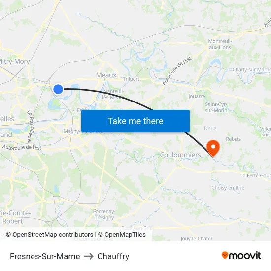 Fresnes-Sur-Marne to Chauffry map